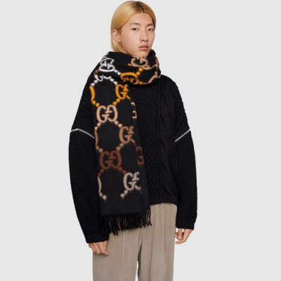 구찌 여성 블랙 머플러 - Gucci Womens Black Muffler - gu1079x