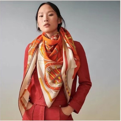 에르메스 여성 오렌지 스카프 - Hermes Womens Orange Scarf - he431x