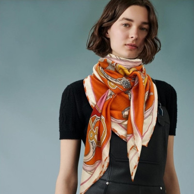 에르메스 여성 오렌지 스카프 - Hermes Womens Orange Scarf - he439x