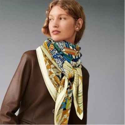 에르메스 여성 그린 양면 스카프 - Hermes Womens Green Scarf - he470x