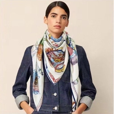 에르메스 여성 화이트 스카프 - Hermes Womens White Scarf - he483x