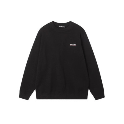 발렌시아가 남성 블랙 크루넥 니트 - Balenciaga Mens Black Knits - ba801x