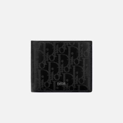 디올 남성 블랙 반지갑 - Dior Mens Black Half Wallets - di813x