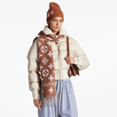 루이비통 여성 버건디 머플러 - Louis vuitton Womens Bugundy Muffler - lv2010x