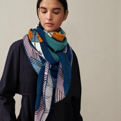 에르메스 여성 블루 스카프 - Hermes Womens Blue Scarf - he502x