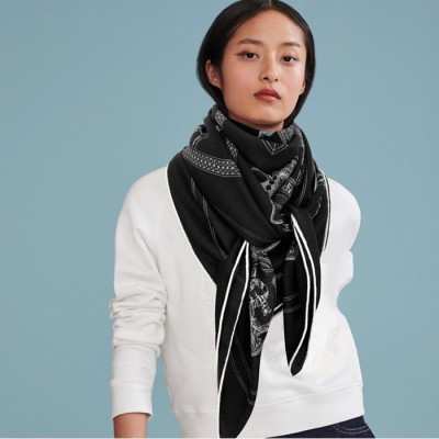 에르메스 여성 블랙 스카프 - Hermes Womens Black Scarf - he515x