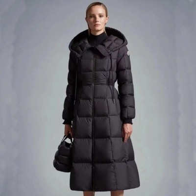 몽클레어 여성 블랙 다운 롱패딩 - Moncler Womens Black Down Padding - mo208x