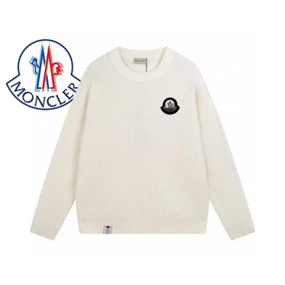 몽클레어 남성 화이트 크루넥 니트 - Moncler Mens White Knits - mo223x