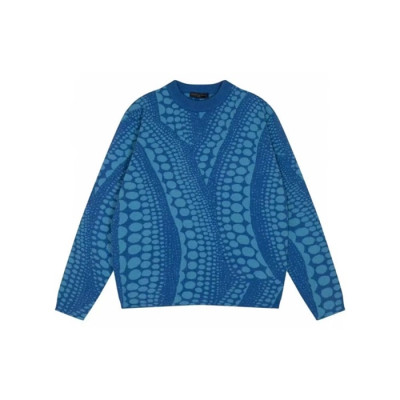 루이비통 남성 블루 크루넥 니트 - Louis vuitton Mens Blue Knits- lv2032x