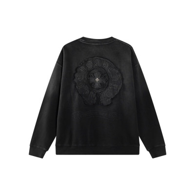 크롬하츠 남성 블랙 맨투맨 - Chrome Hearts Mens Black Tshirts - ch207x