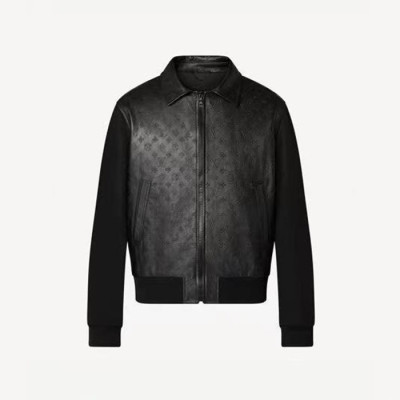 루이비통 남성 블랙 가죽 자켓 - Louis vuitton Mens Black Jackets - lv2045x