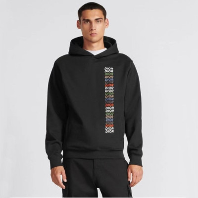 디올 남성 블랙 후드티 - Dior Mens Black Hoodie - di865x