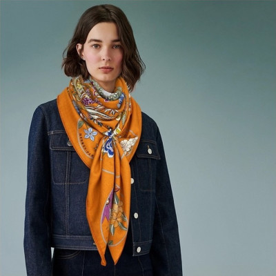 에르메스 여성 오렌지 스카프 - Hermes Womens Orange Scarf - he531x