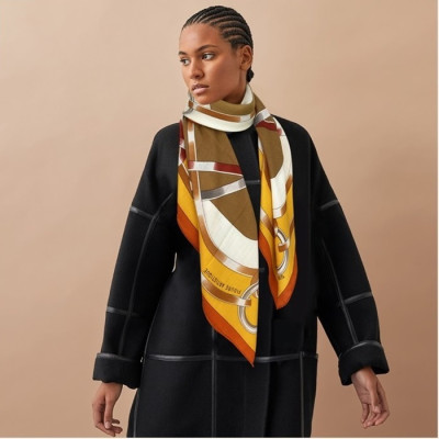 에르메스 여성 오렌지 스카프 - Hermes Womens Orange Scarf - he532x