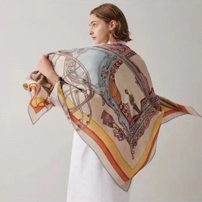 에르메스 여성 베이지 스카프 - Hermes Womens Beige Scarf - he539x