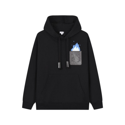 로에베 남/녀 블랙 후드티 - Loewe Unisex Black Hoodie - loe817x