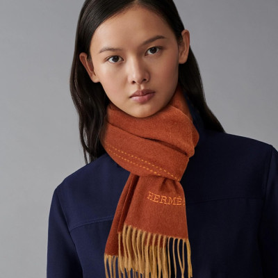 에르메스 여성 오렌지 머플러 - Hermes Womens Orange Muffler - he549x