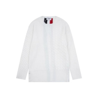 톰브라운 남성 화이트 니트 - Thom Browne Mens White Knits - th139x