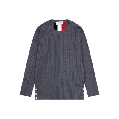 톰브라운 남성 그레이 니트 - Thom Browne Mens Gray Knits - th140x