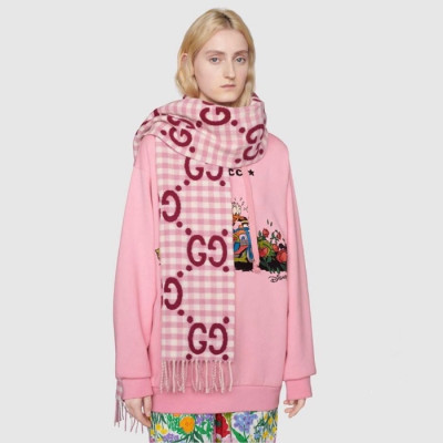 구찌 여성 핑크 머플러 - Gucci Womens Pink Muffler - gu1143x