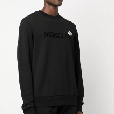 몽클레어 남성 블랙 크루넥 맨투맨 - Moncler Mens Black Tshirts - cl145x
