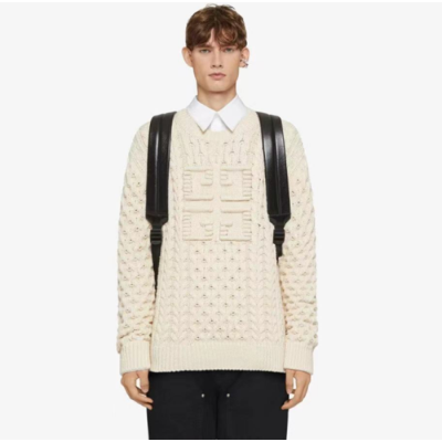 지방시 남성 화이트 크루넥 스웨터 - Givenchy Mens White Sweters- gi357x