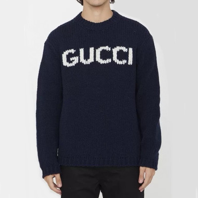 구찌 남성 블랙 크루넥 스웨터 - Gucci Mens Black Sweaters- guc24x