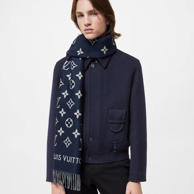 루이비통 남성 네이비 머플러 - Louis vuitton Mens Navy Muffler - acc1384x