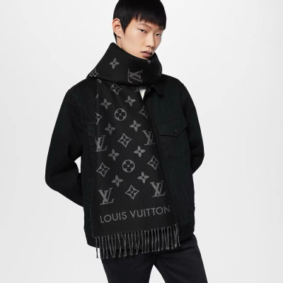 루이비통 남성 블랙 머플러 - Louis vuitton Mens Black Muffler - acc1385x