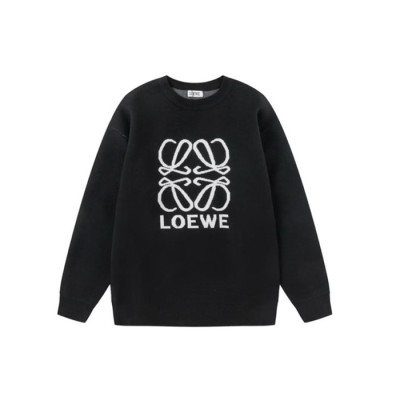 로에베 남성 블랙 스웨터 - Loewe Mens Black Sweaters - loec01x