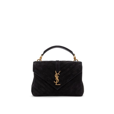 입생로랑 여성 블랙 퀄티드백 - Saint Laurent Womens Black College - ysb135x