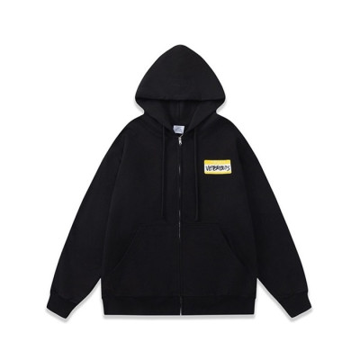 베트멍 남성 블랙 집업 후드티 - Vetements Mens Black Hoodie - vec60x