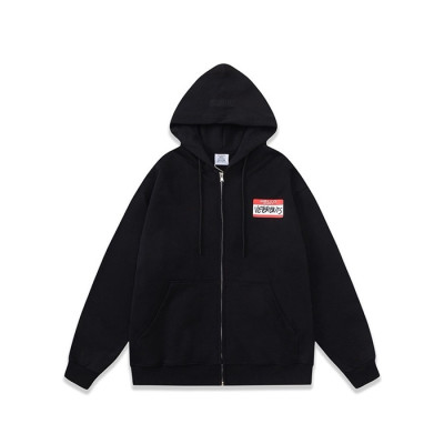 베트멍 남성 블랙 집업 후드티 - Vetements Mens Black Hoodie - vec63x