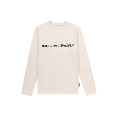메종 마르지엘라 남성 아이보리 긴팔티 - Maison Margiela Mens Ivory Tshirts - mac76x