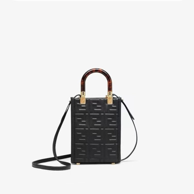 펜디 여성 블랙 크로스백 - Fendi Womens Black Cross Bag - feb186x