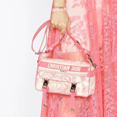 디올 여성 핑크 캠프백 - Dior Womens Pink Camp Bag - dib353x