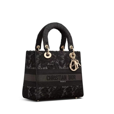 디올 여성 블랙 레이디 백 - Dior Womens Black Lady Bag - dib561x