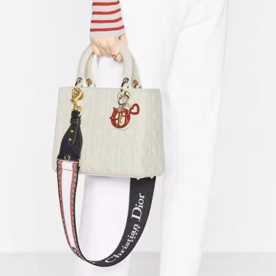 디올 여성 화이트 레이디 백 - Dior Womens White Lady Bag - dib750x