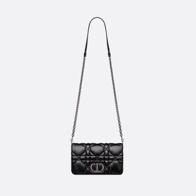디올 여성 블랙 카로 백 - Dior Womens Mini Caro Bag - dib827x