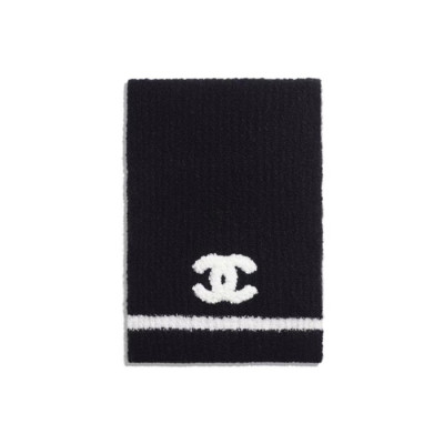 샤넬 여성 블랙 머플러 - Chanel Womens Black Muffler - ch1731x