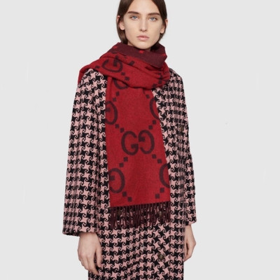 구찌 여성 레드 머플러 - Gucci Womens Red Muffler - acc1762x