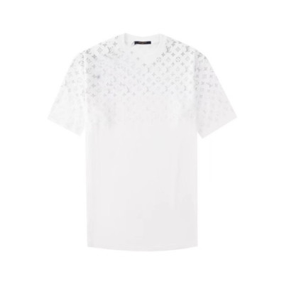 루이비통 남성 화이트 반팔티 - Louis vuitton Mens White Tshirts - lvc245x
