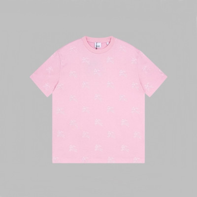 버버리 남/녀 핑크 크루넥 반팔티 - Burberry Unisex Pink Tshirts - buc269x