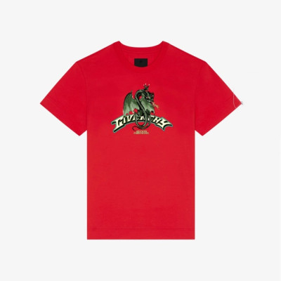 지방시 남성 레드 반팔티 - Givenchy Mens Red Tshirts - gic276x