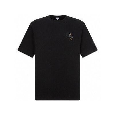 로에베 남/녀 이니셜 블랙 반팔티 - Loewe Unisex Black Tshirts - loc280x