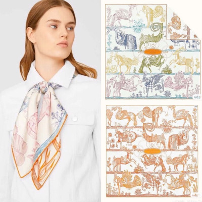 에르메스 여성 오렌지 스카프 - Hermes Womens Orange Scarf - acc1868x