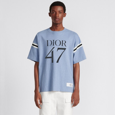 디올 남성 블루 반팔티 - Dior Mens Blue Tshirts - dic288x