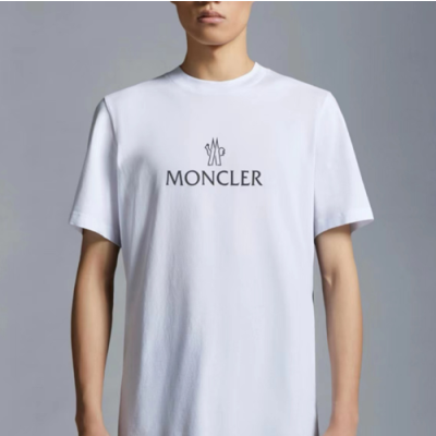 몽클레어 남성 화이트 크루넥 반팔티 - Moncler Mens White Tshirts - moc171x