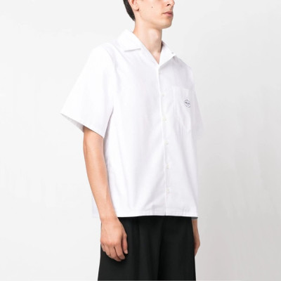 프라다 남성 화이트 반팔 셔츠 - Prada Mens White Shirts - prc333x