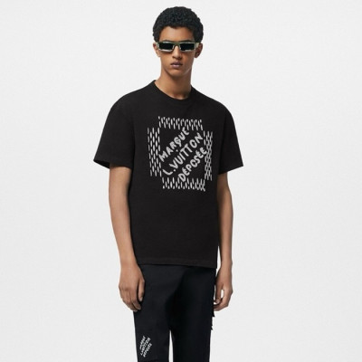 루이비통 남성 블랙 티셔츠 - Louis vuitton Mens Black Tshirts - lvc344X